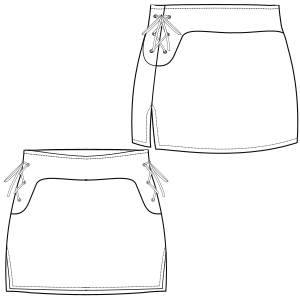 Patron ropa, Fashion sewing pattern, molde confeccion, patronesymoldes.com Skirt 00277 GIRLS Skirts